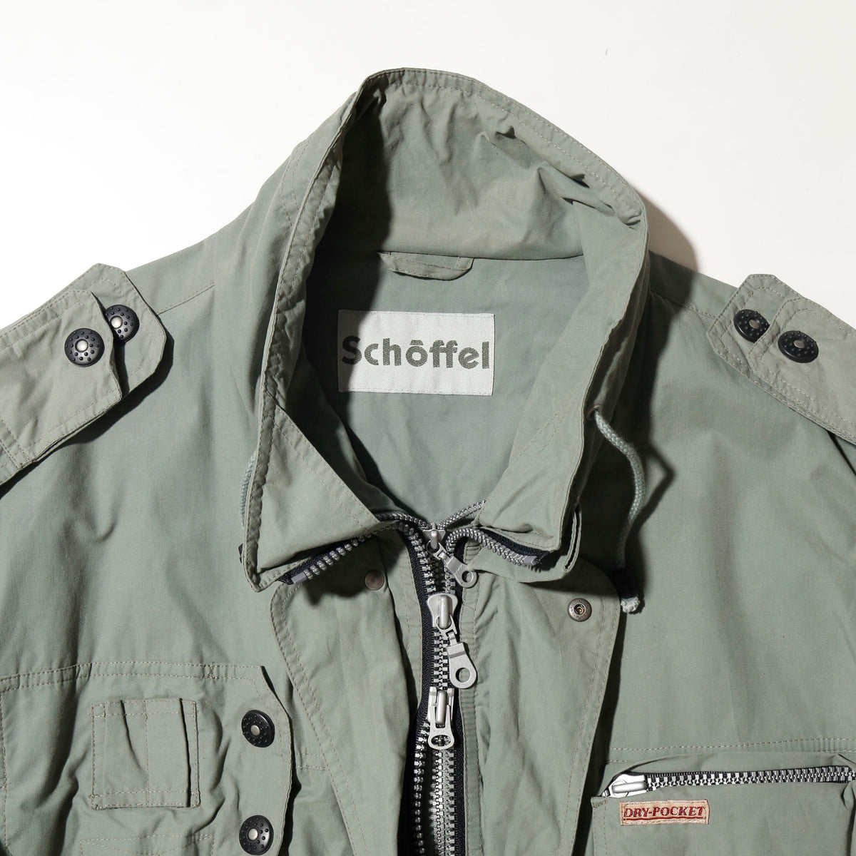 vintage schöffel gimmick utility jacket, detachable pocket/sleeve