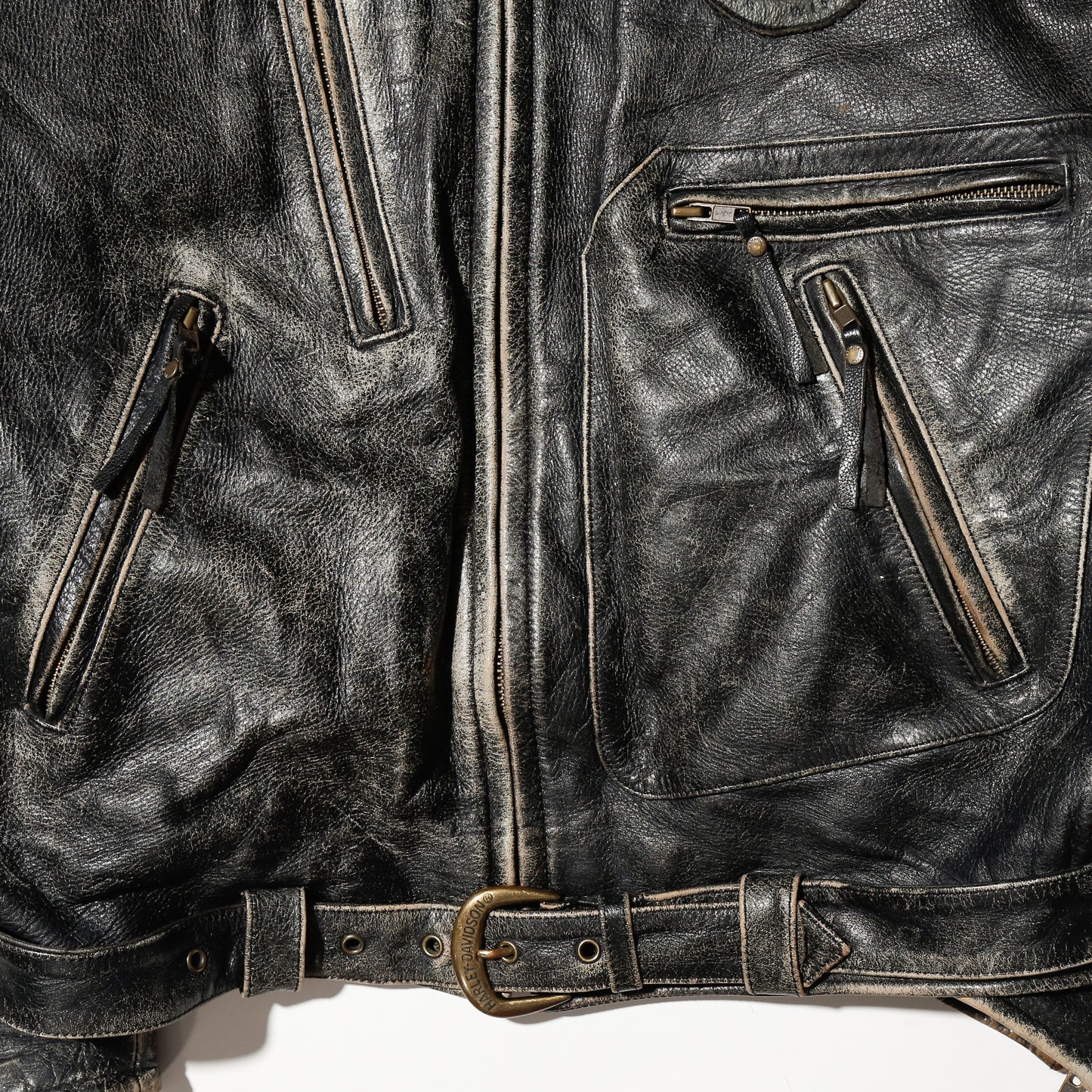 vintage 90's harley-davidson dust motorcycle leather jacket, with liner