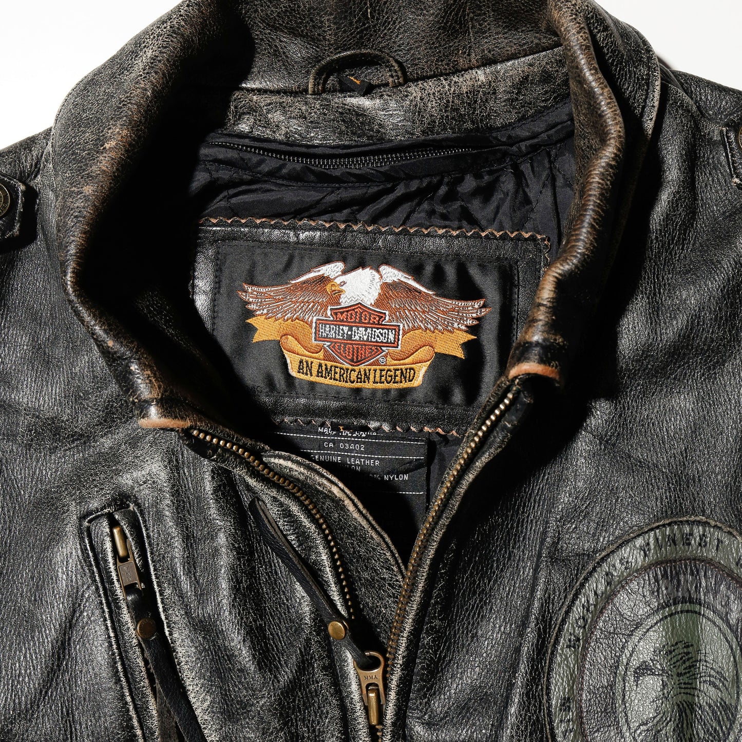 vintage 90's harley-davidson dust motorcycle leather jacket, with liner