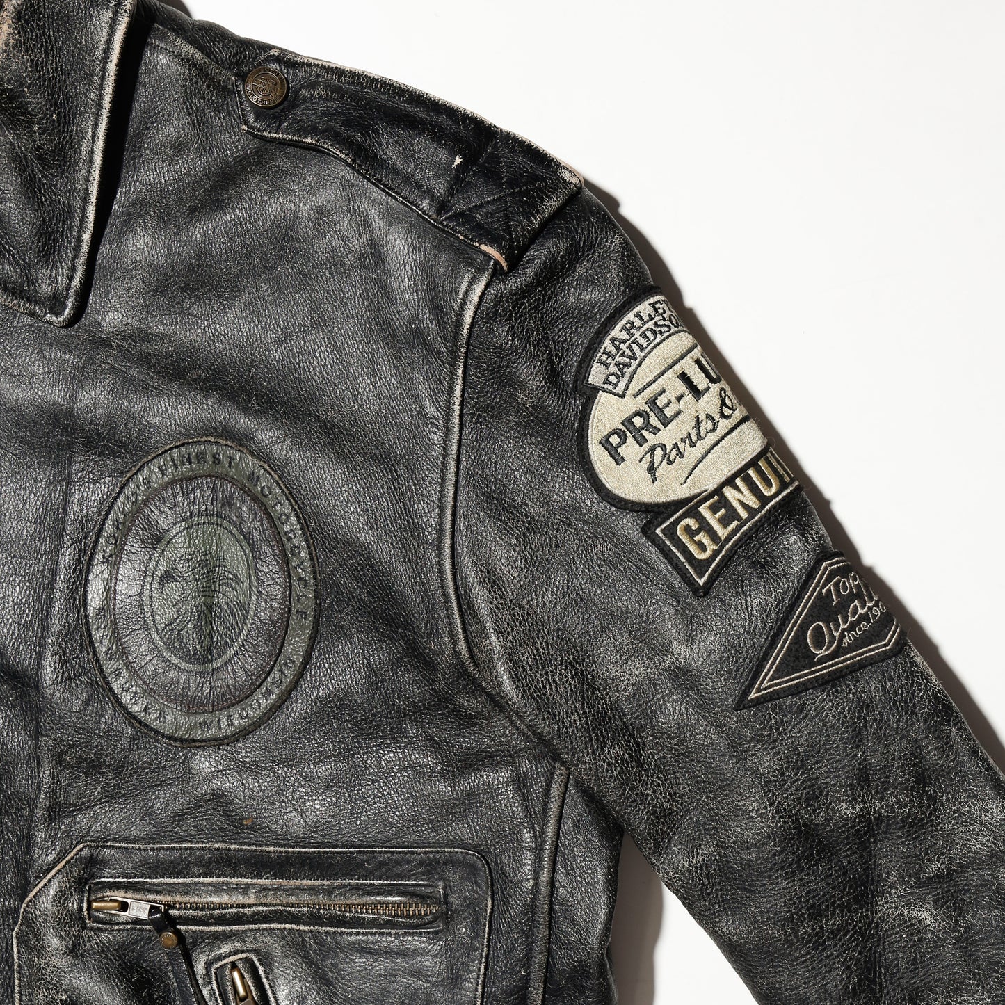 vintage 90's harley-davidson dust motorcycle leather jacket, with liner