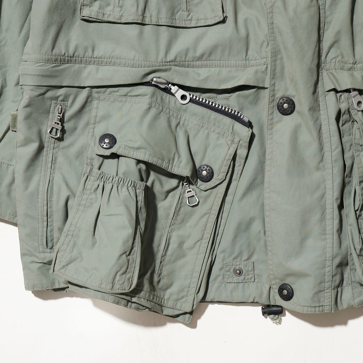 vintage schöffel gimmick utility jacket, detachable pocket/sleeve