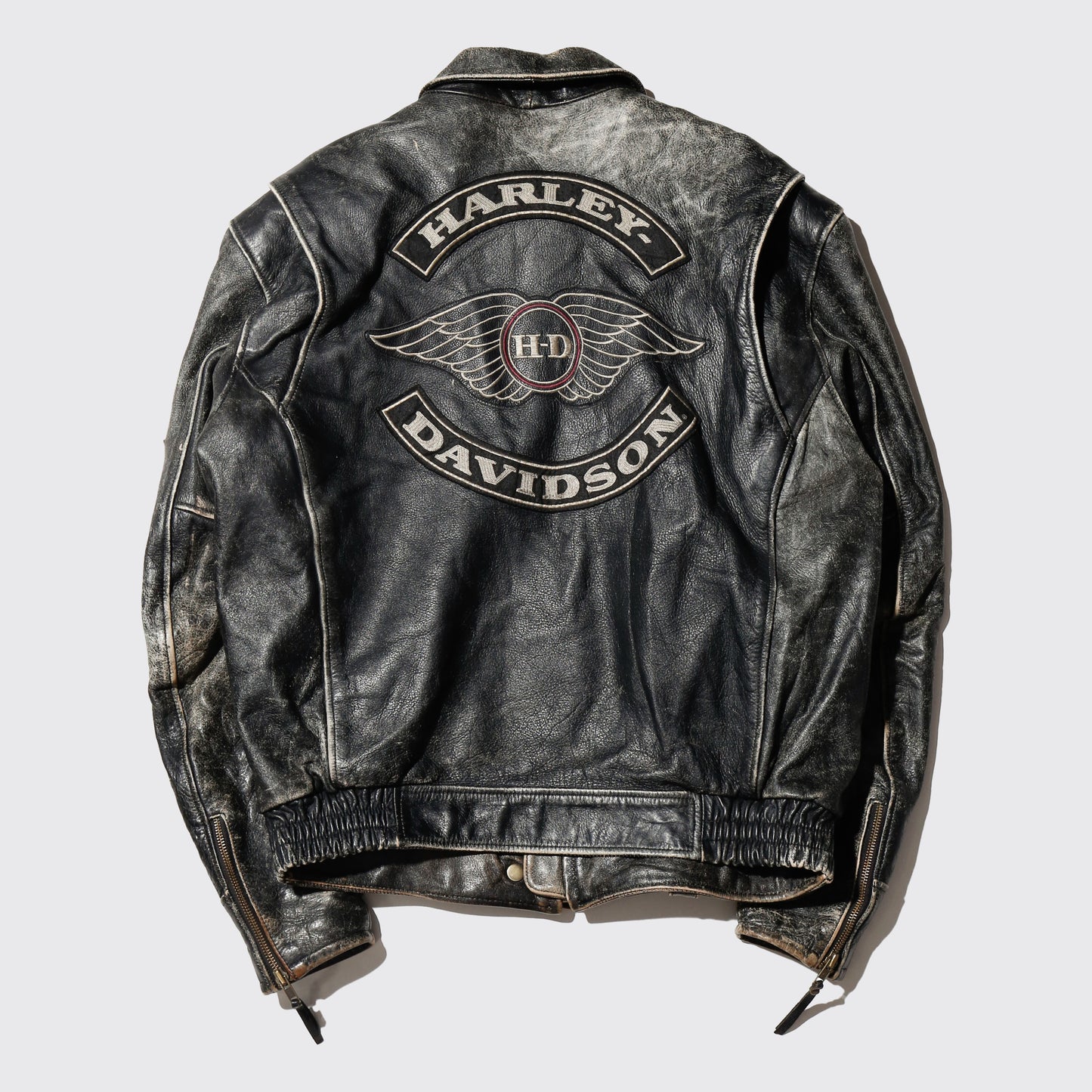 vintage 90's harley-davidson dust motorcycle leather jacket, with liner
