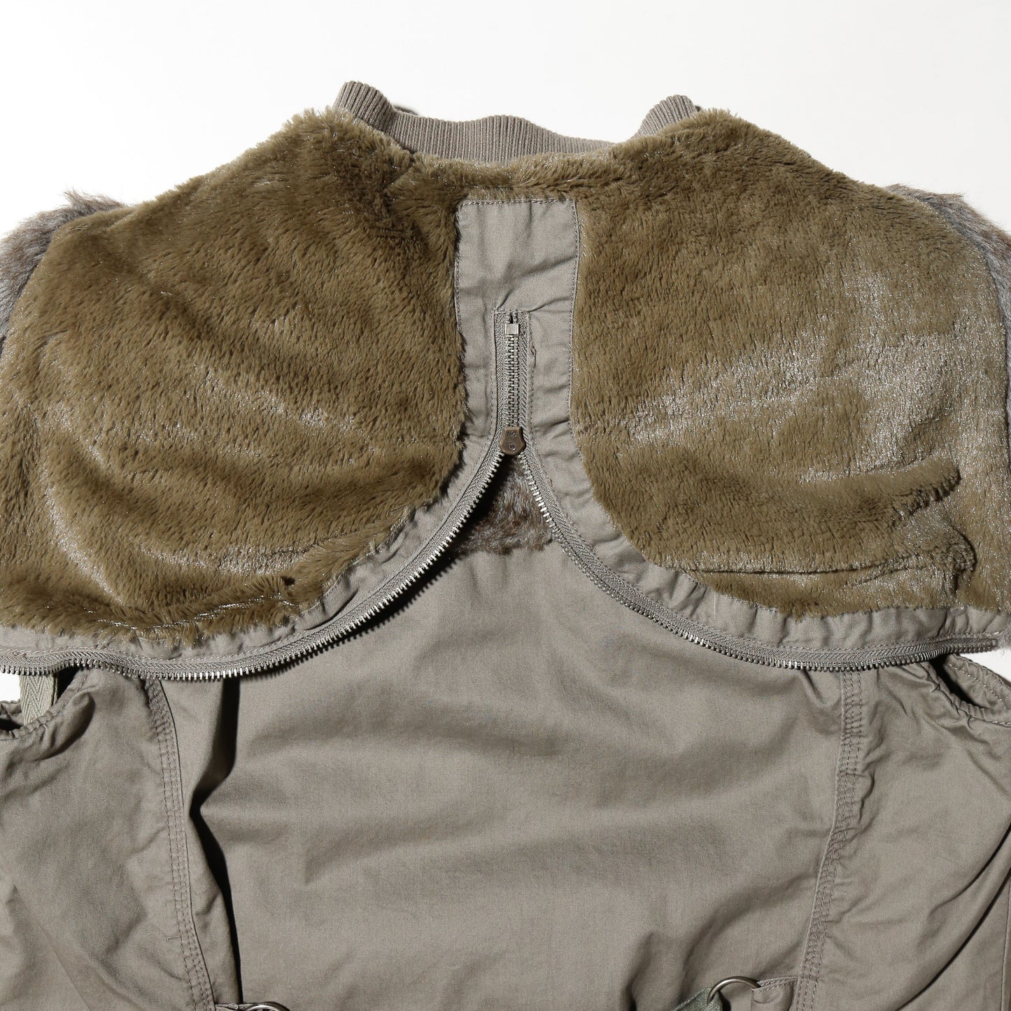 vintage n-2b type aviator vest , detachable hoodie