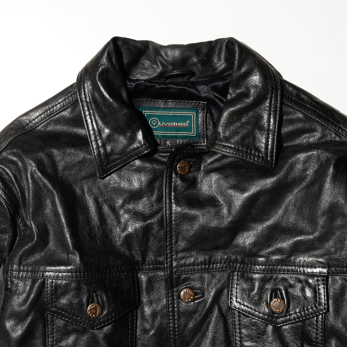 vintage cow leather truker jacket