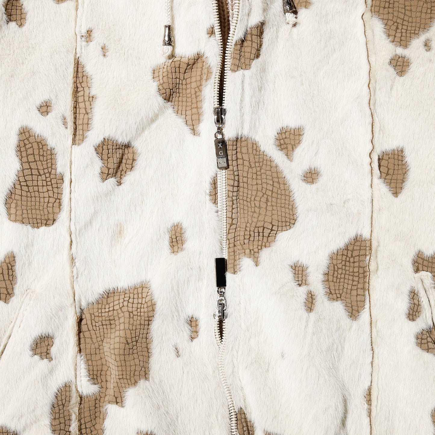 vintage faux cow knit hoodie