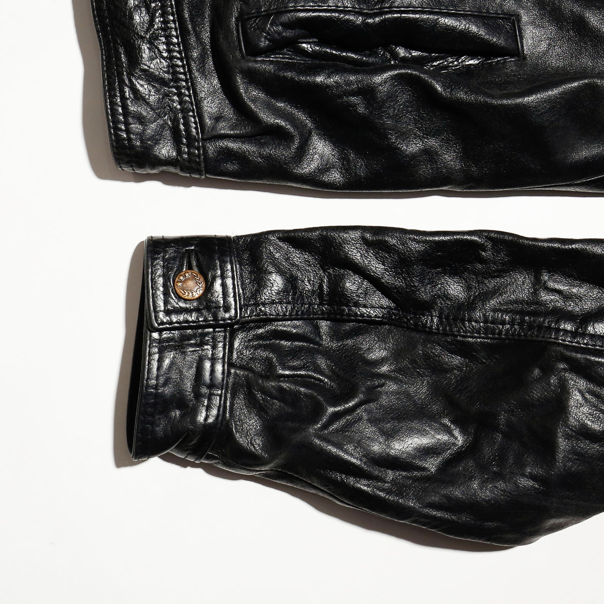 vintage cow leather truker jacket