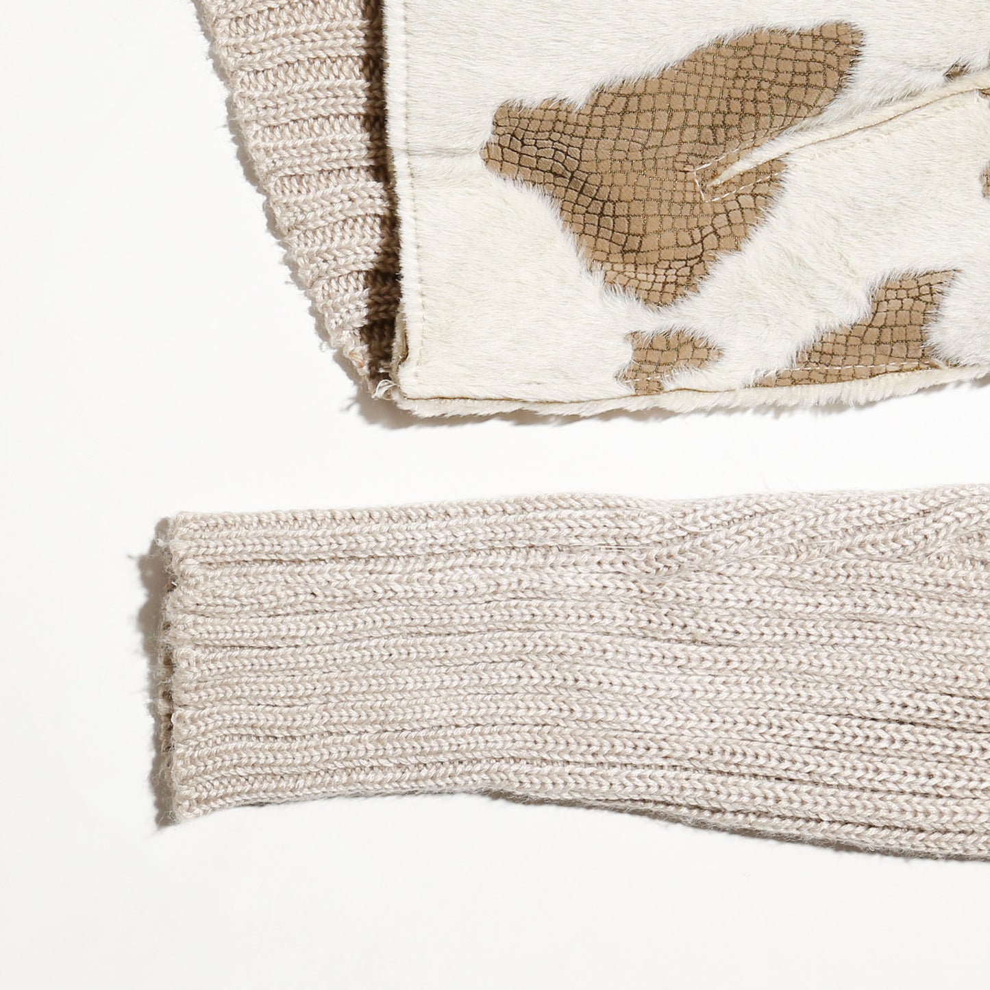 vintage faux cow knit hoodie