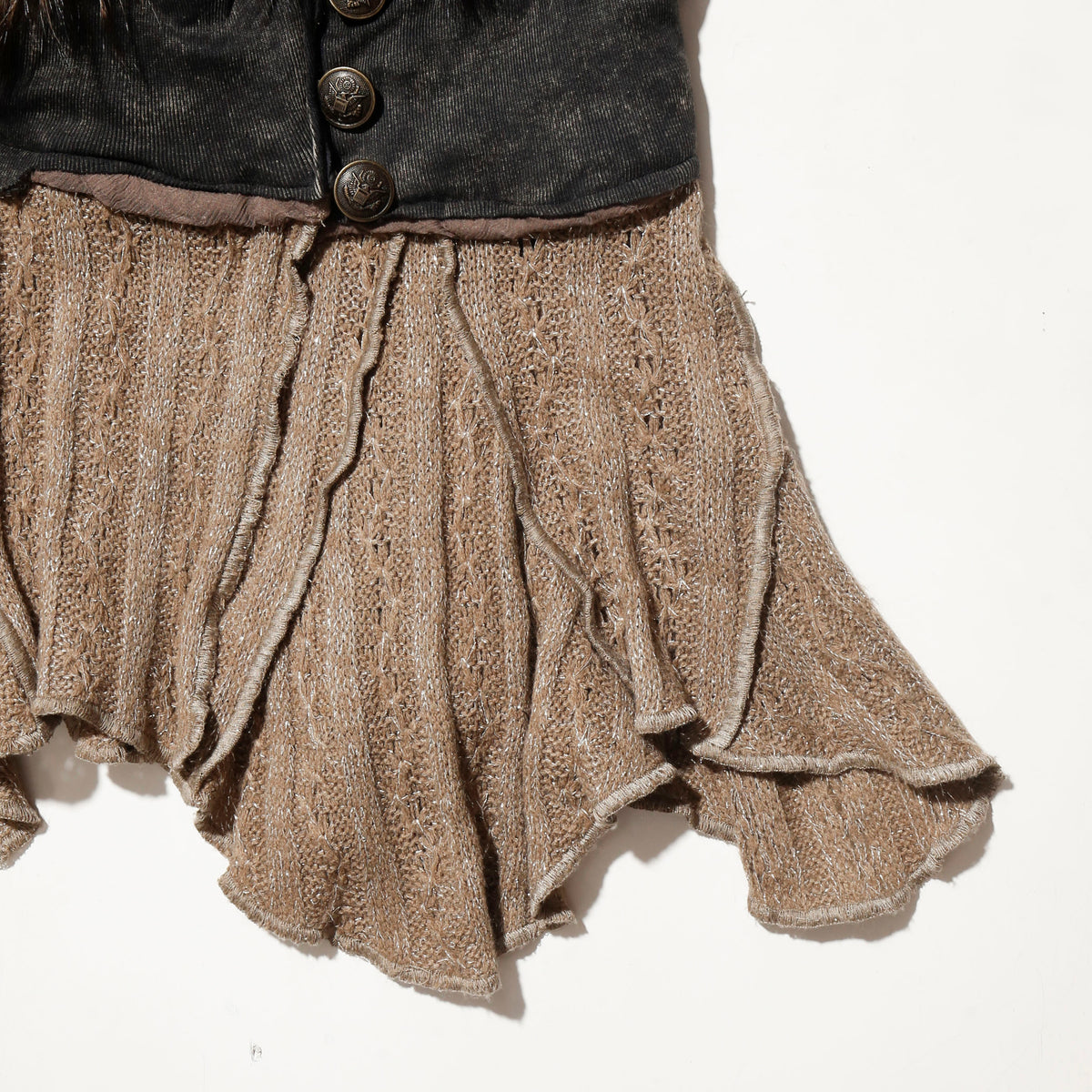vintage fur collar caribbean knit dress