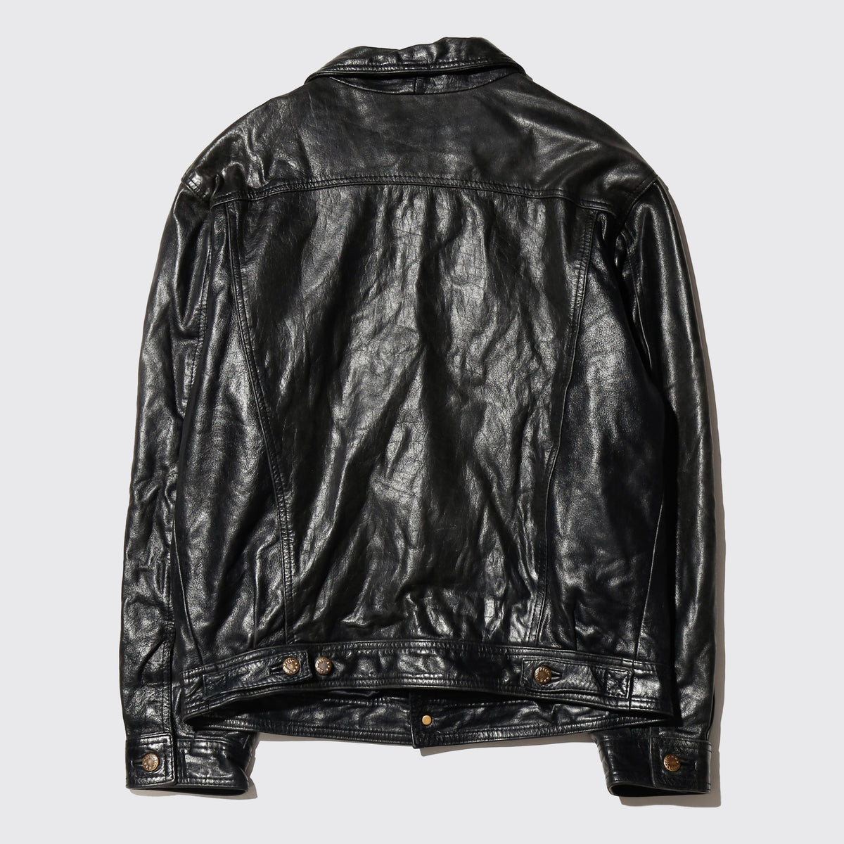 vintage cow leather truker jacket