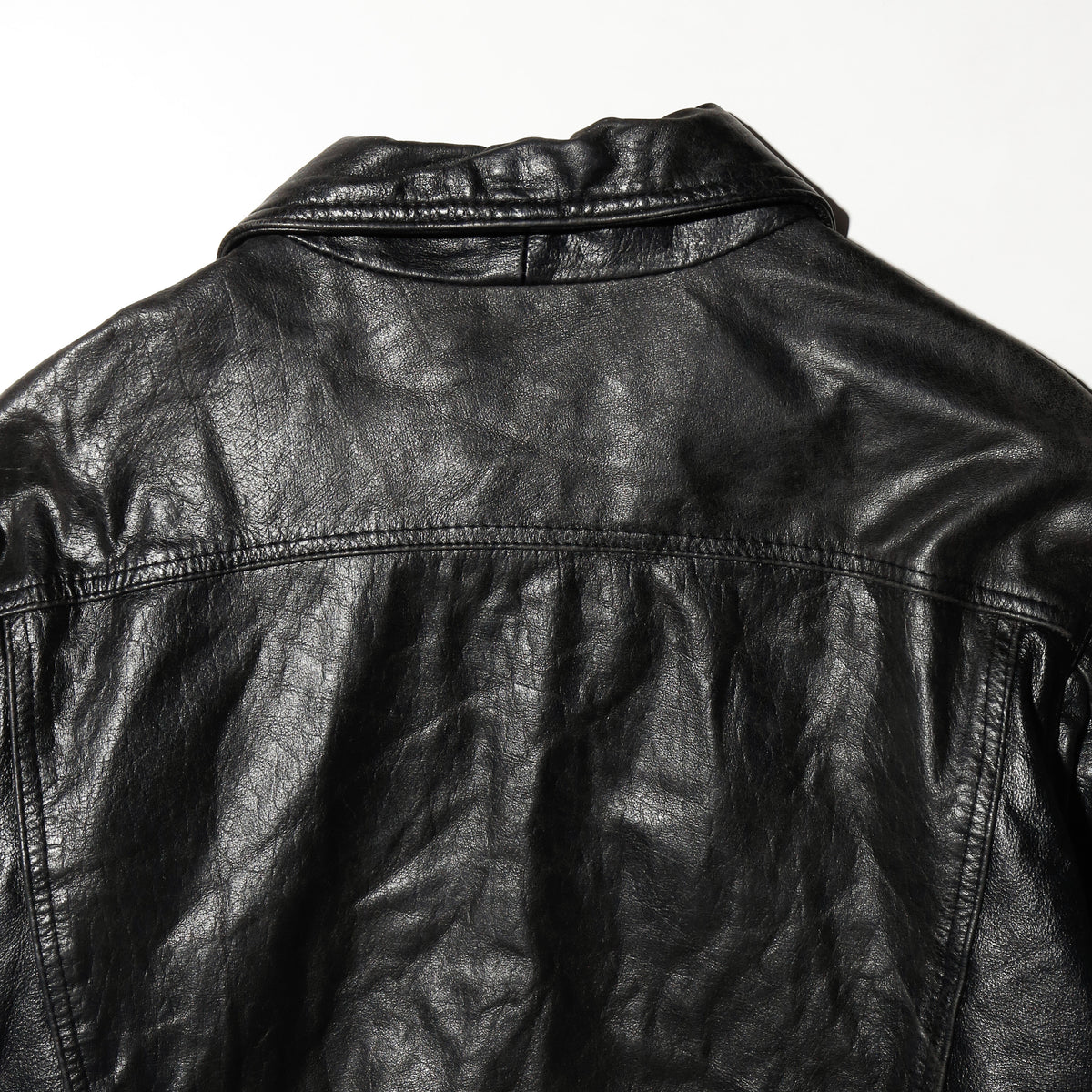 vintage cow leather truker jacket