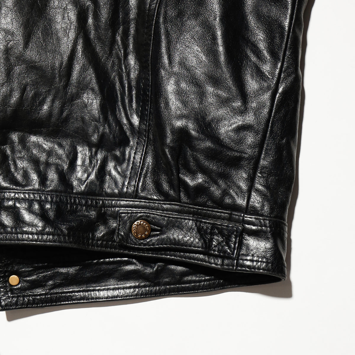 vintage cow leather truker jacket