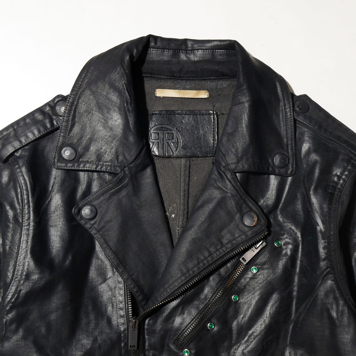 *one-off rhinestone luster riders jacket