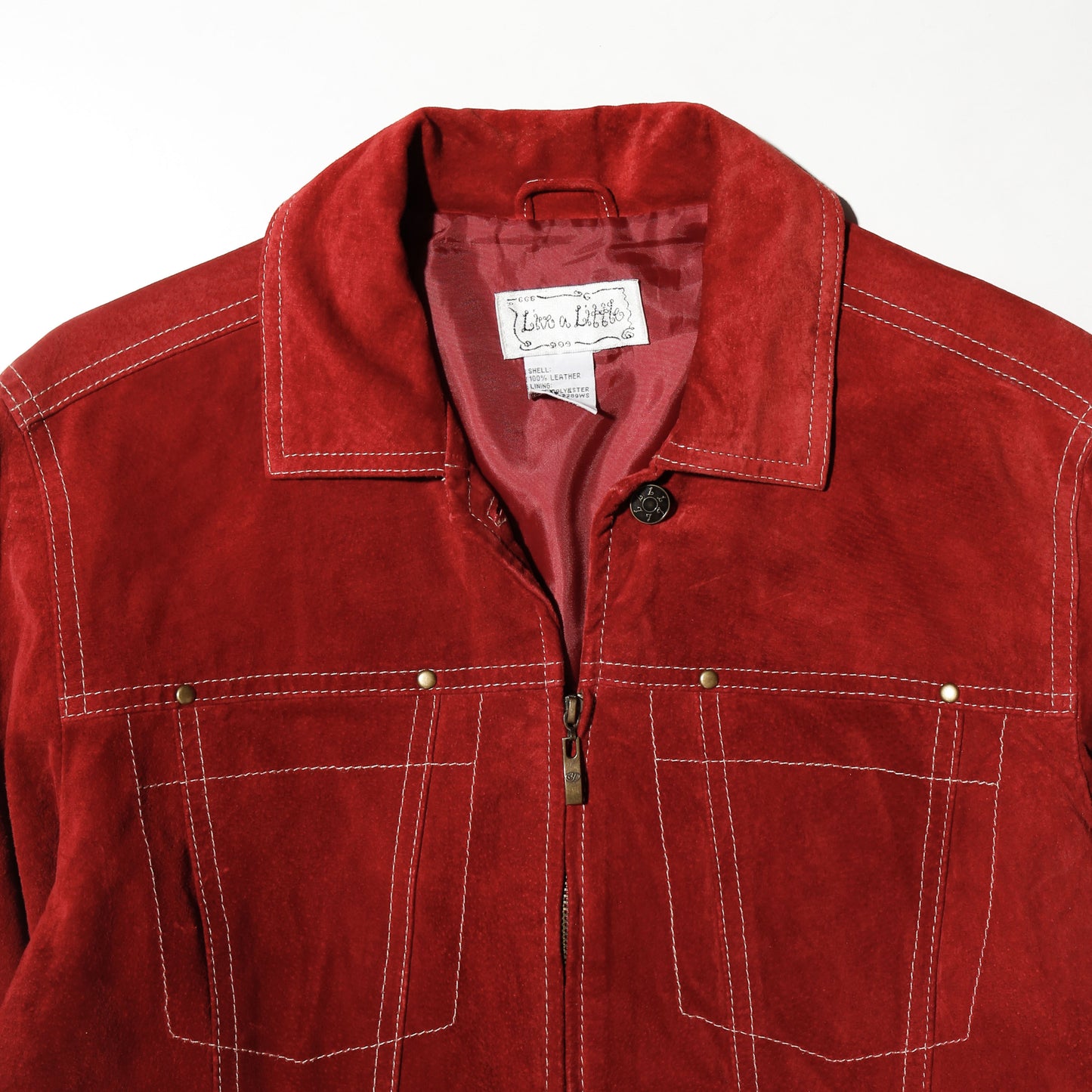 vintage cropped suede leather trucker jacket