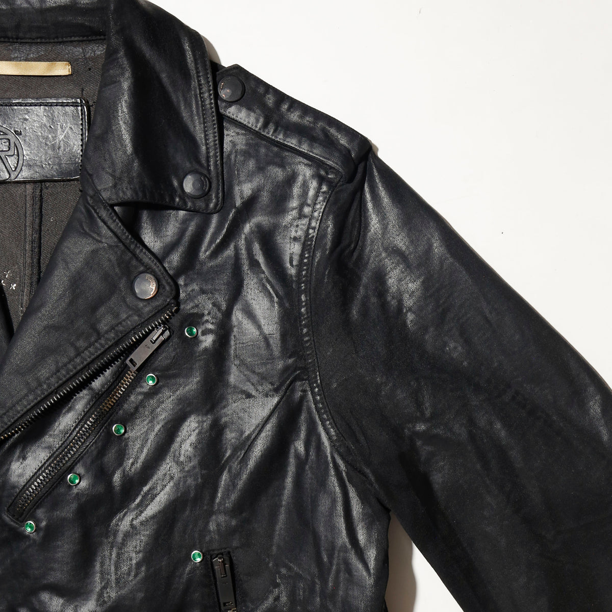 *one-off rhinestone luster riders jacket