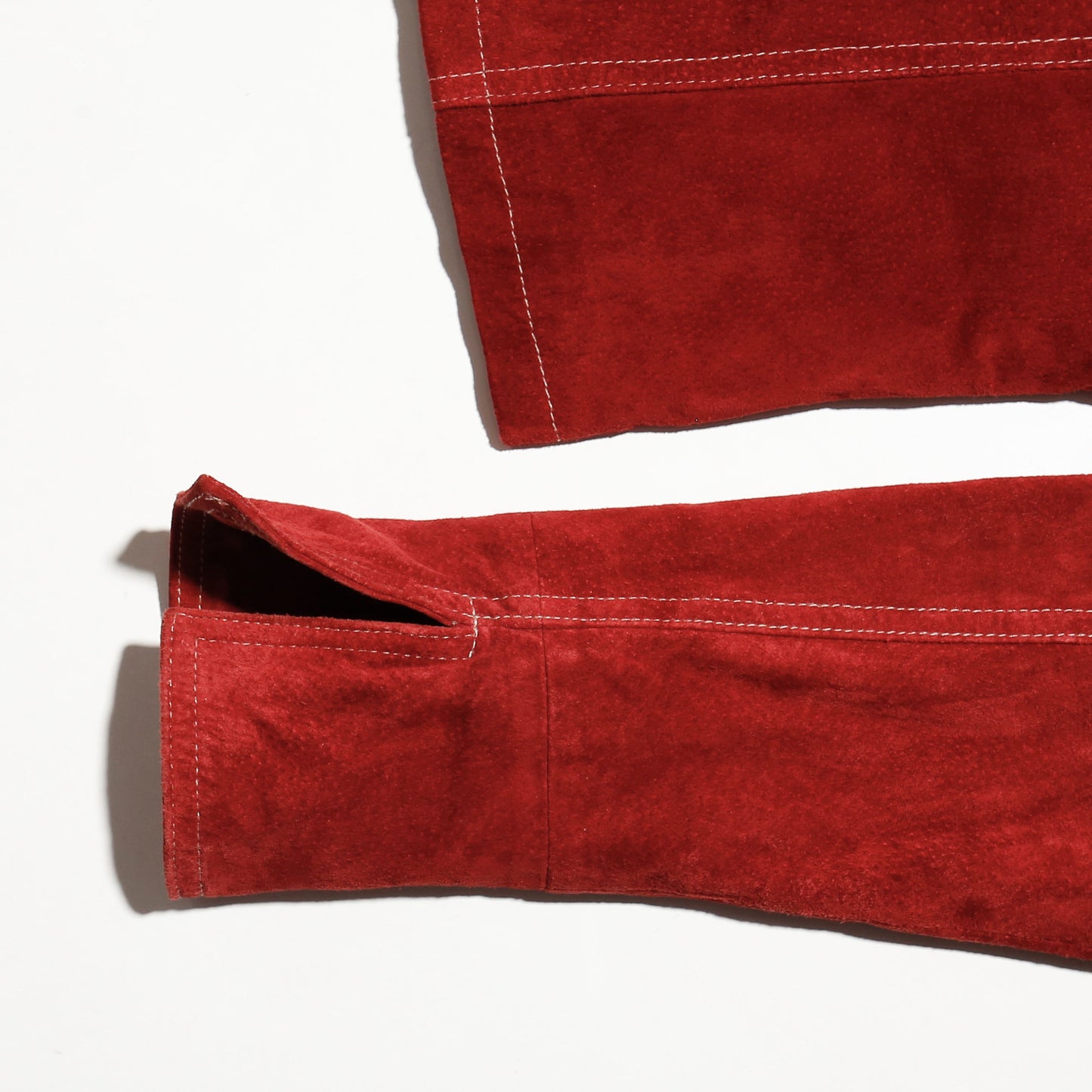 vintage cropped suede leather trucker jacket