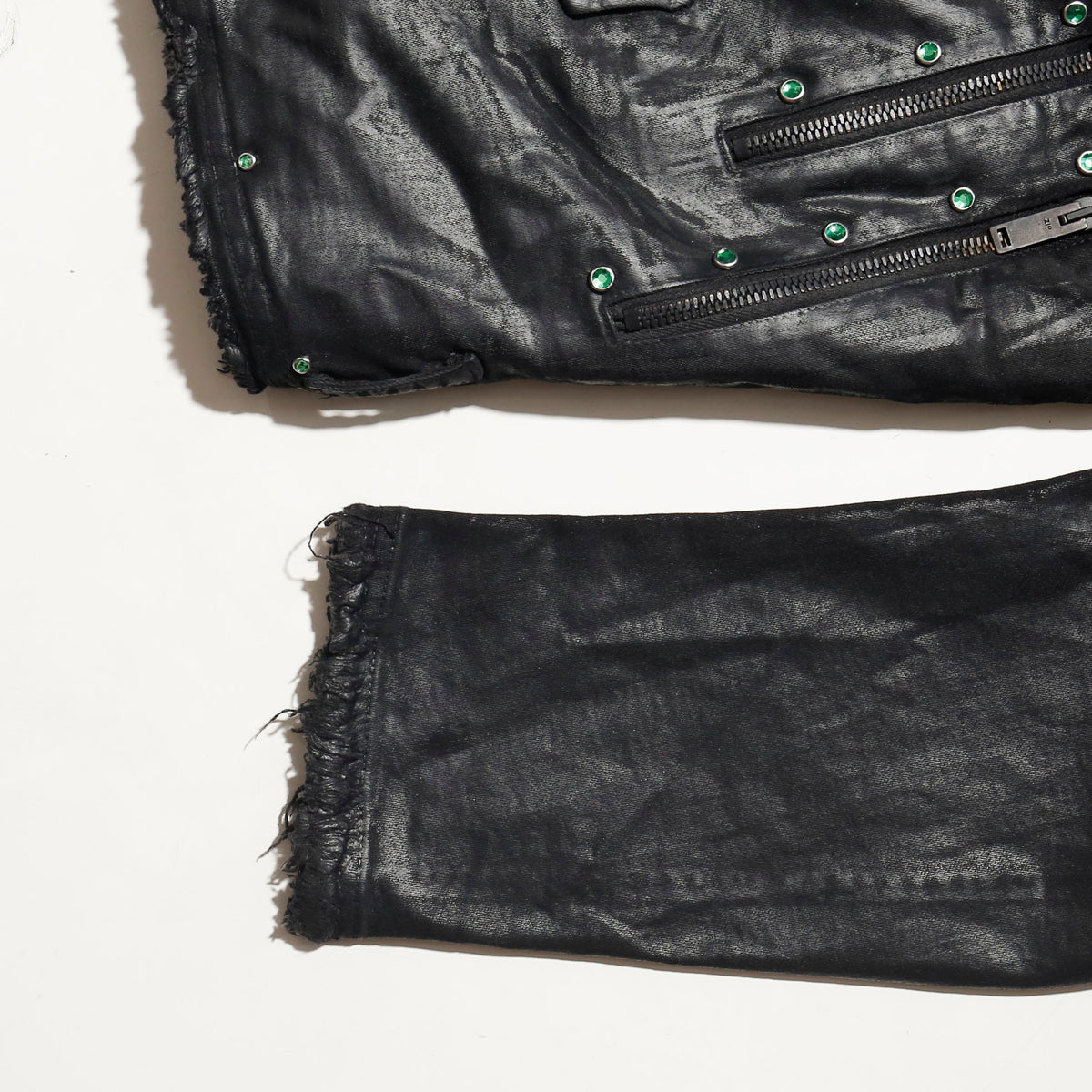 *one-off rhinestone luster riders jacket