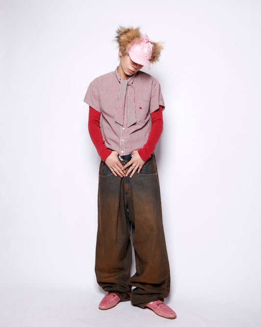*one-off 80's Burberrys  london bowtie h/s shirt