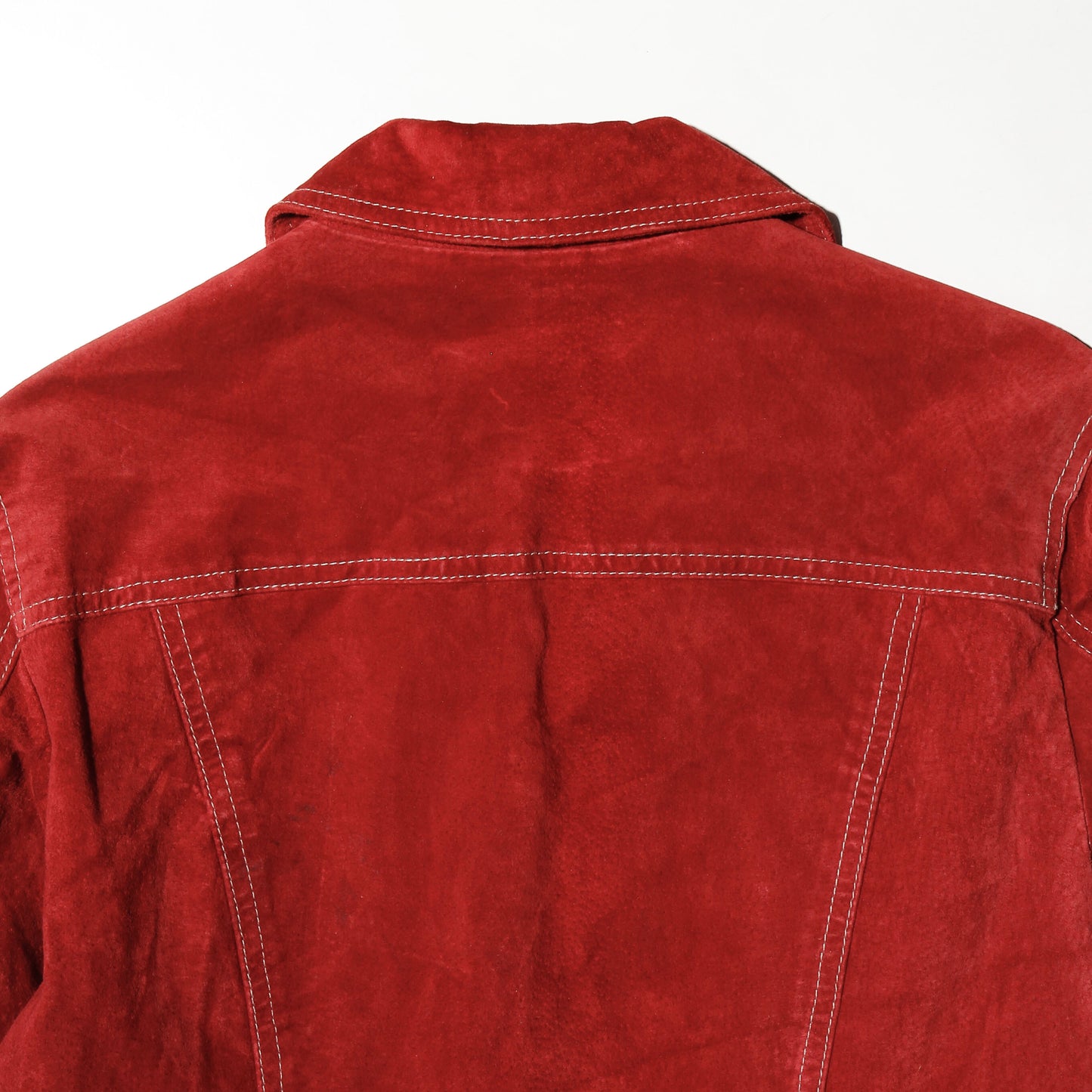vintage cropped suede leather trucker jacket