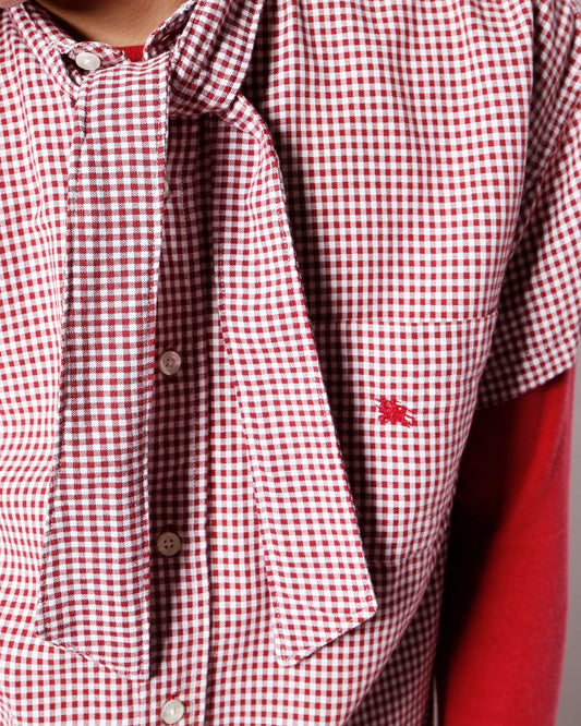 *one-off 80's Burberrys  london bowtie h/s shirt