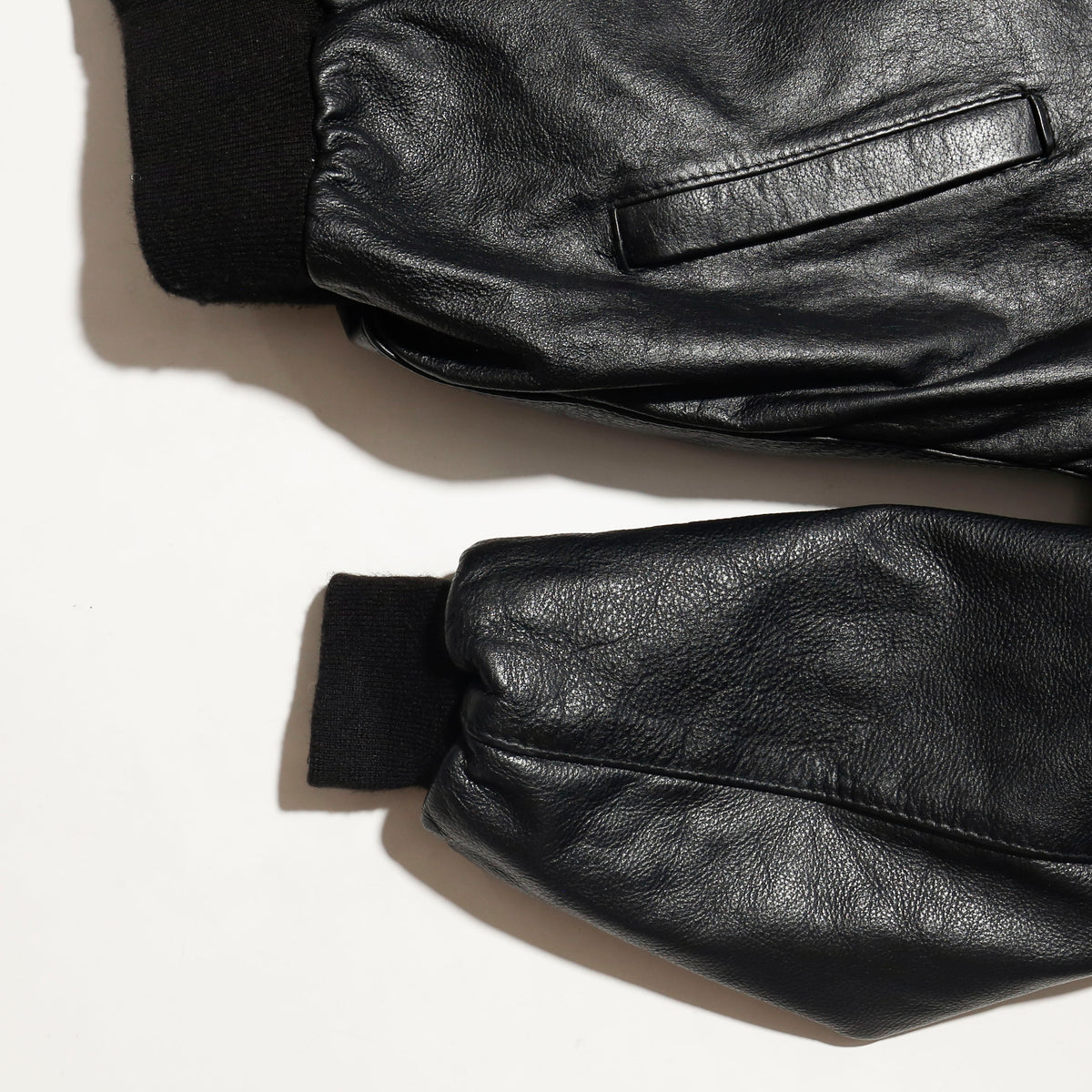 *one-off with sailor collar leather aviator jacket