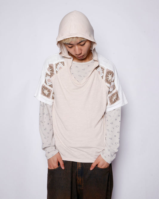 vintage crochet hooded cut sew