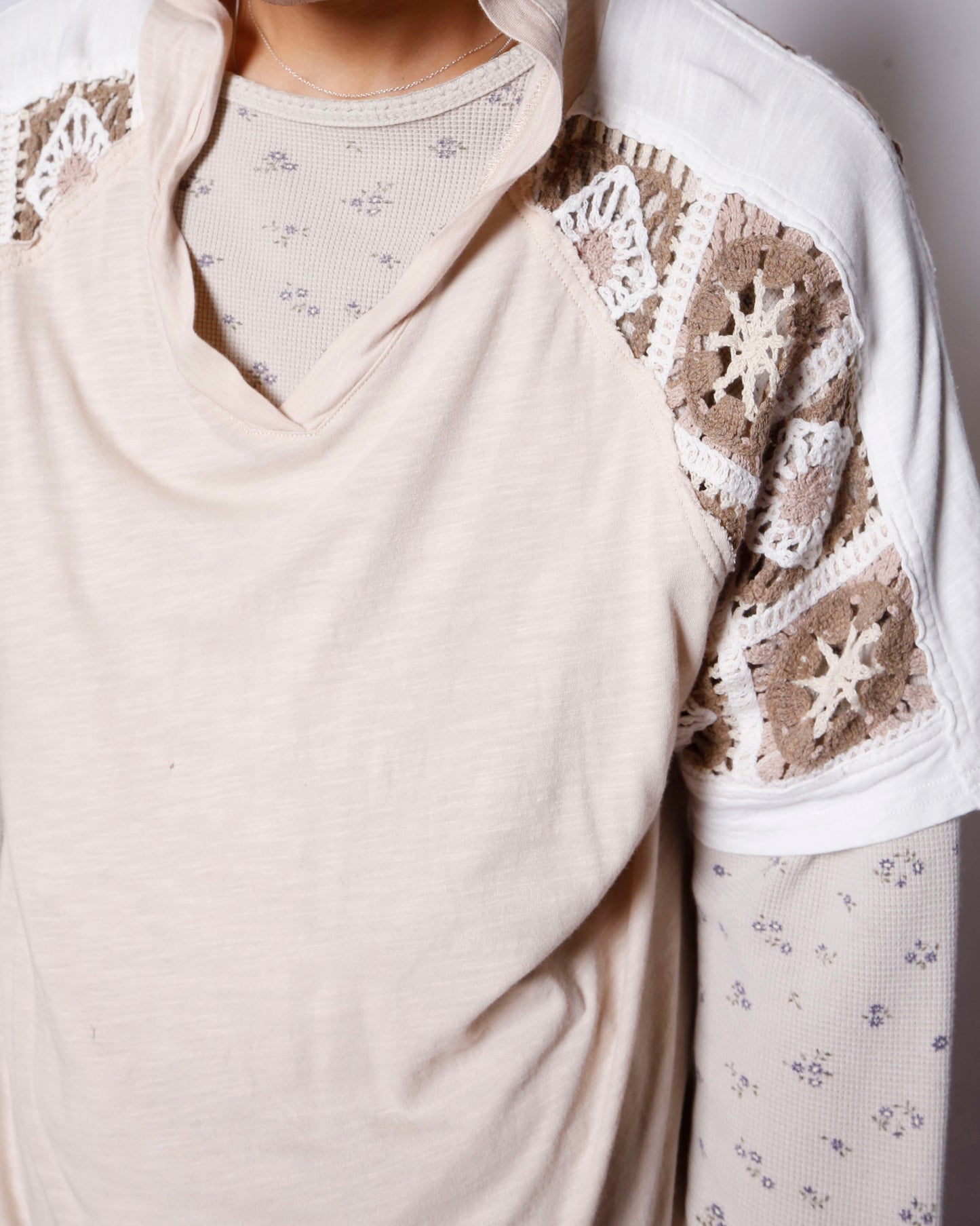 vintage crochet hooded cut sew