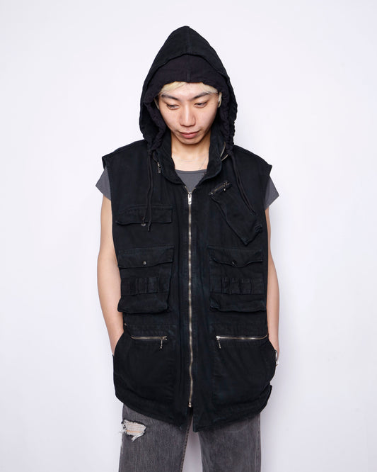 vintage don't stop tactical vest, hood storage