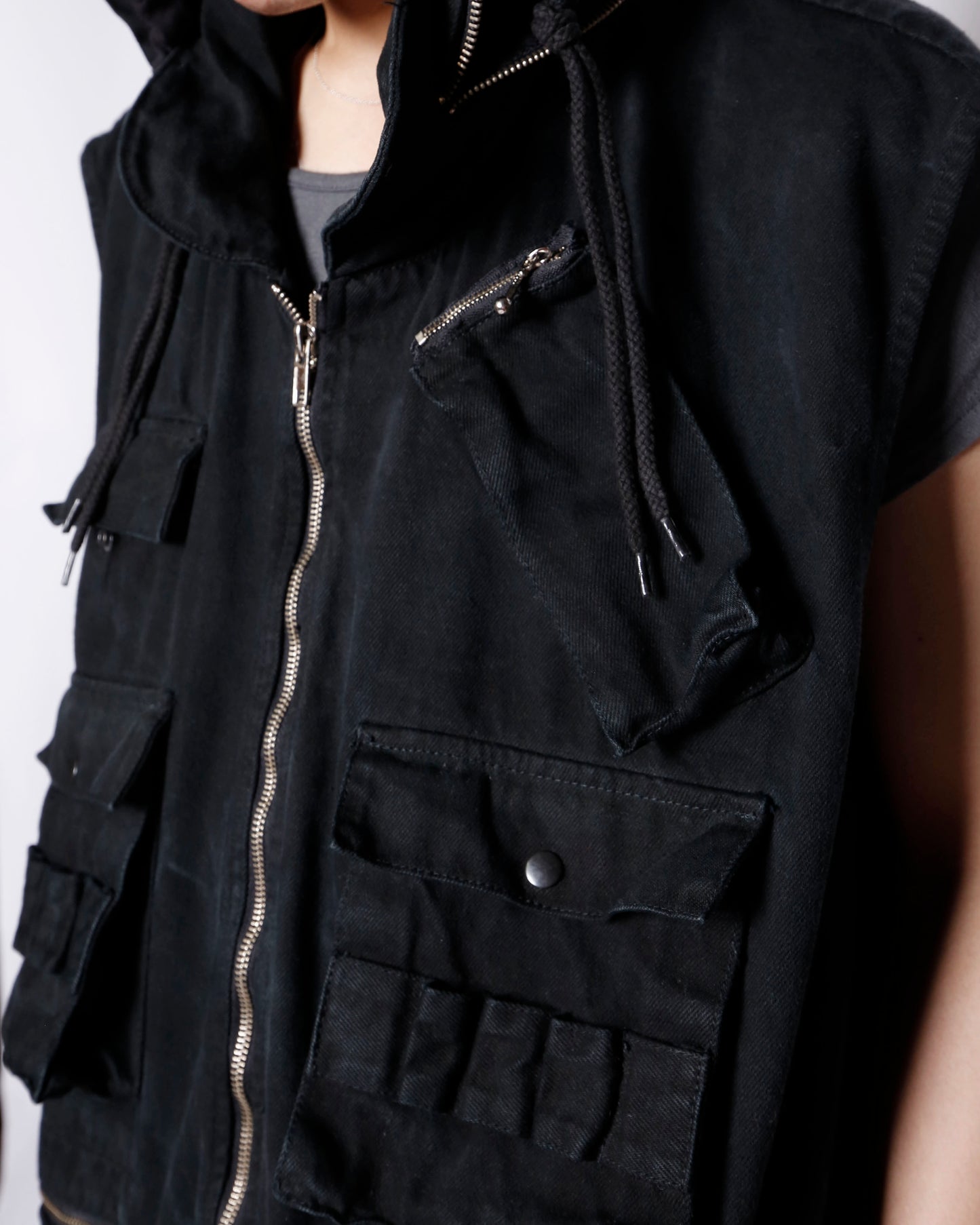 vintage don't stop tactical vest, hood storage