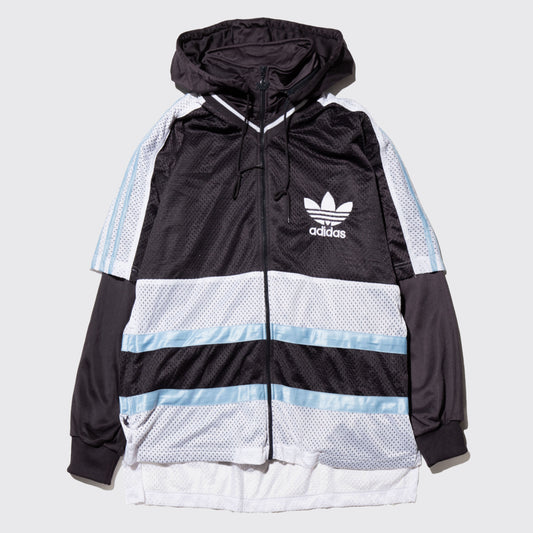 vintage 90's adidas layered track jacket , detachable hoodie