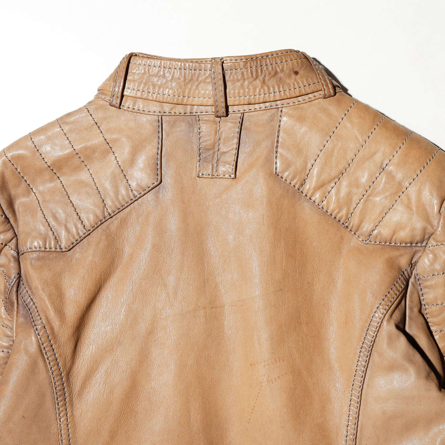 vintage 00's distressed multi zip biker leather jacket
