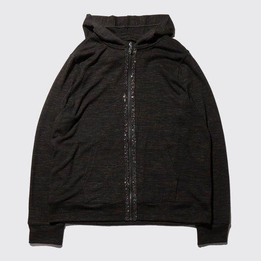 vintage bijou line zipped hoodie