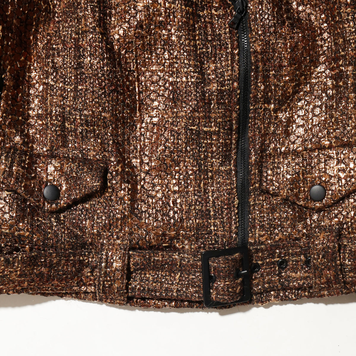 vintage 00's alice+olivia gold tweed riders jacket