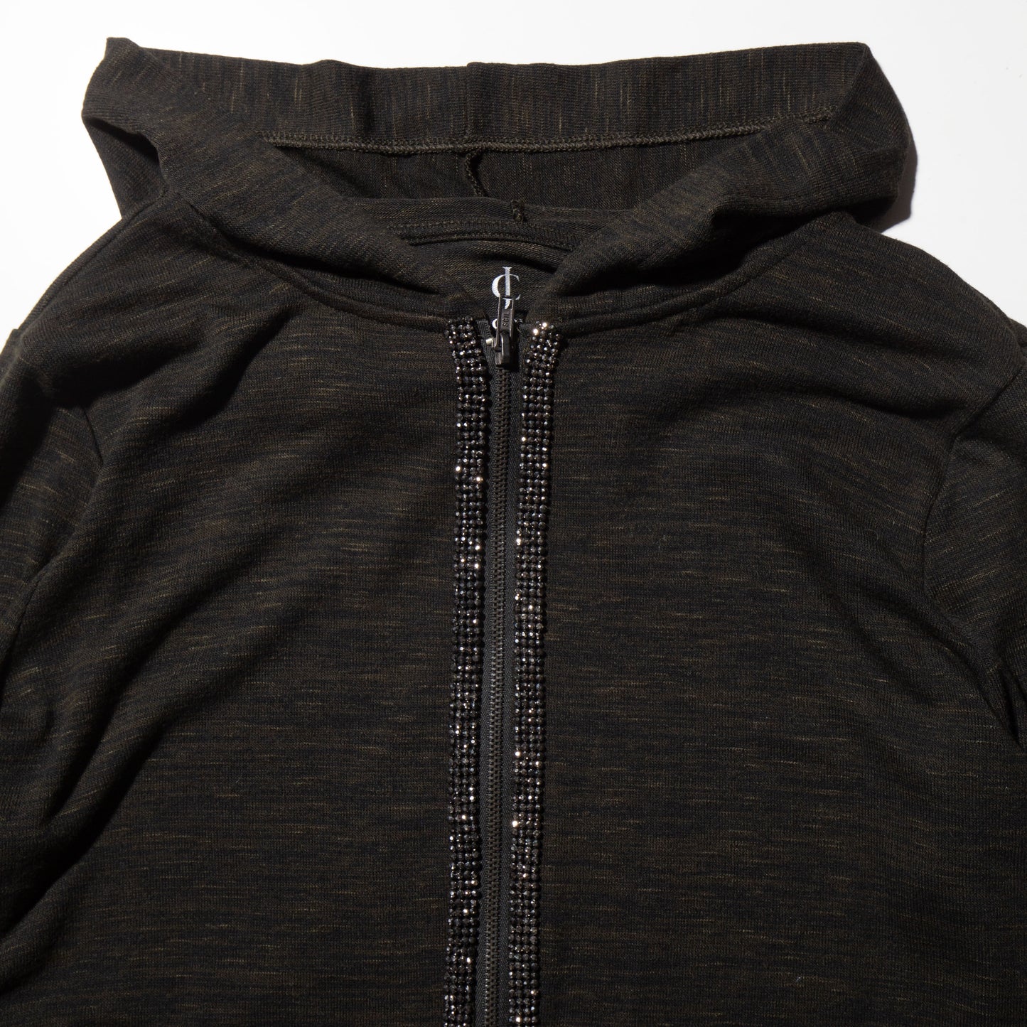 vintage bijou line zipped hoodie