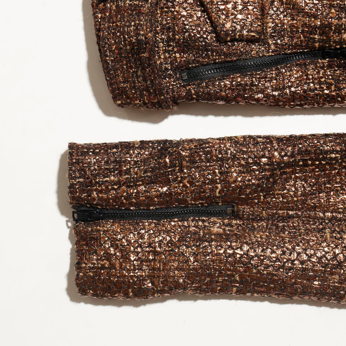 vintage 00's alice+olivia gold tweed riders jacket
