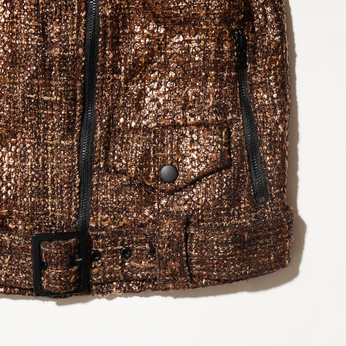 vintage 00's alice+olivia gold tweed riders jacket