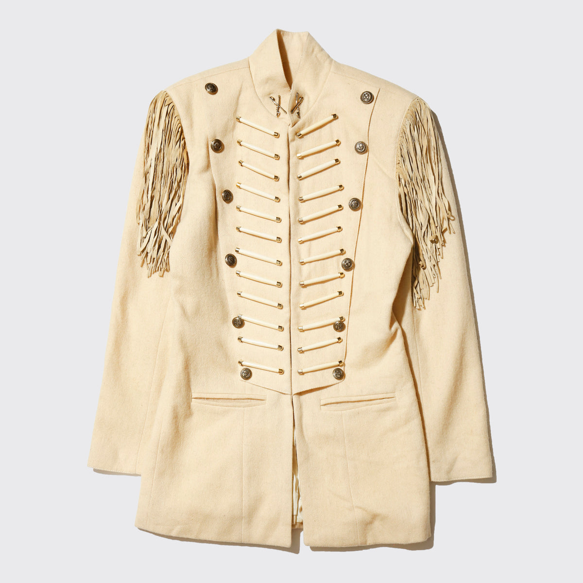 vintage fringe wool napoleon jacket