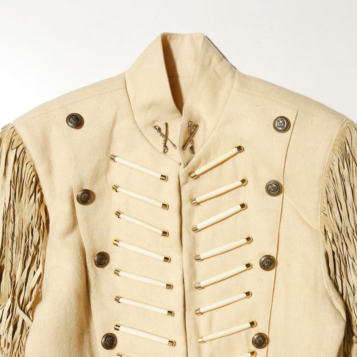 vintage fringe wool napoleon jacket