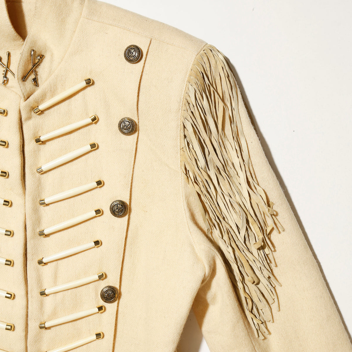 vintage fringe wool napoleon jacket