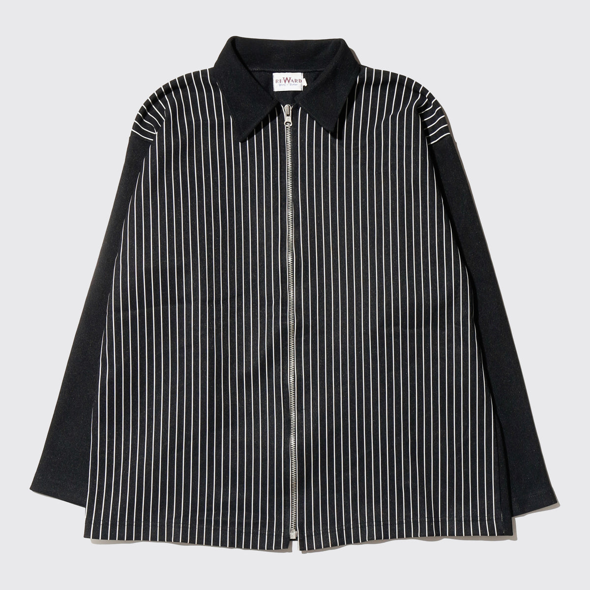 vintage stripe poly zipped jacket