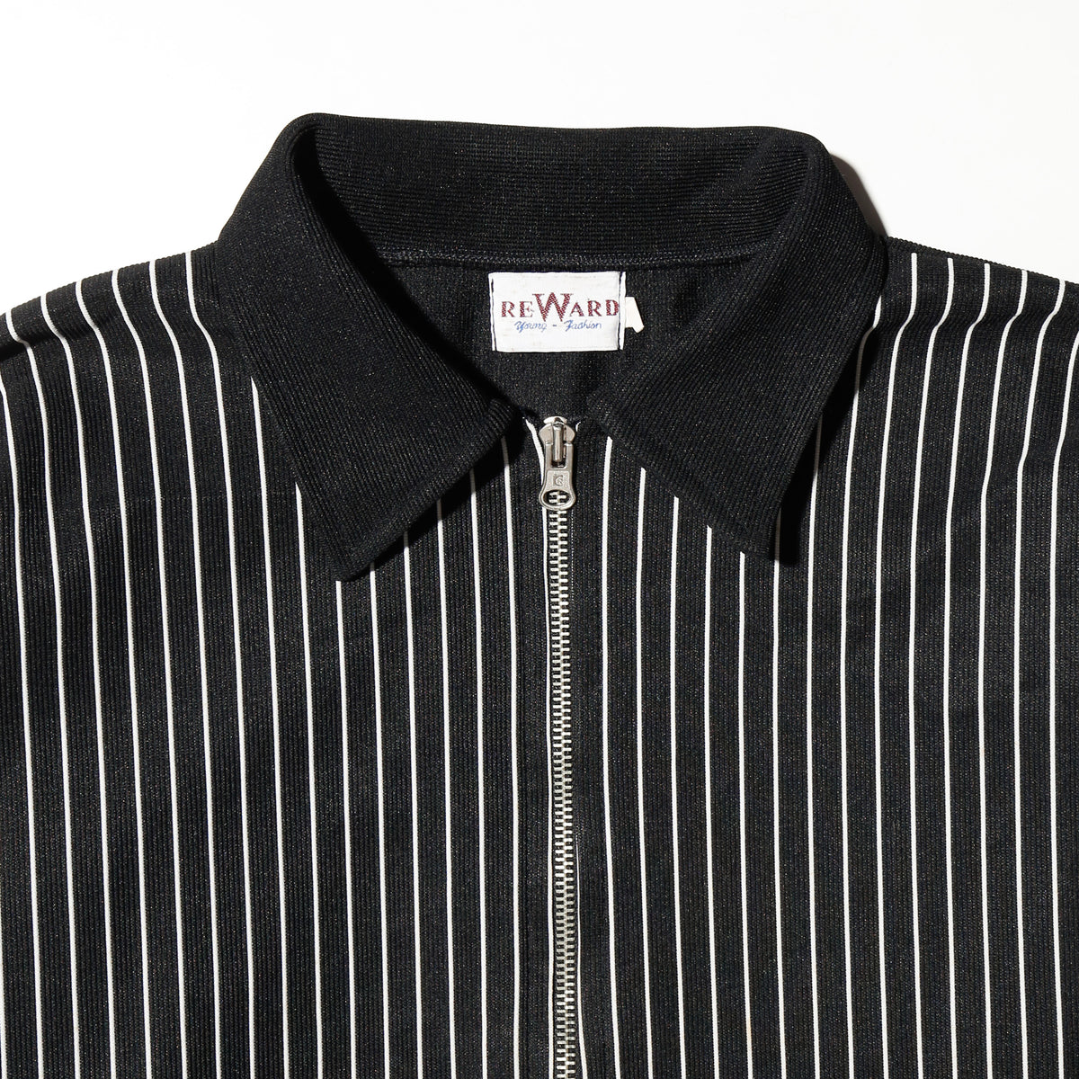 vintage stripe poly zipped jacket