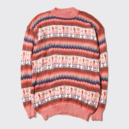 vintage alpaca wool argyle sweater