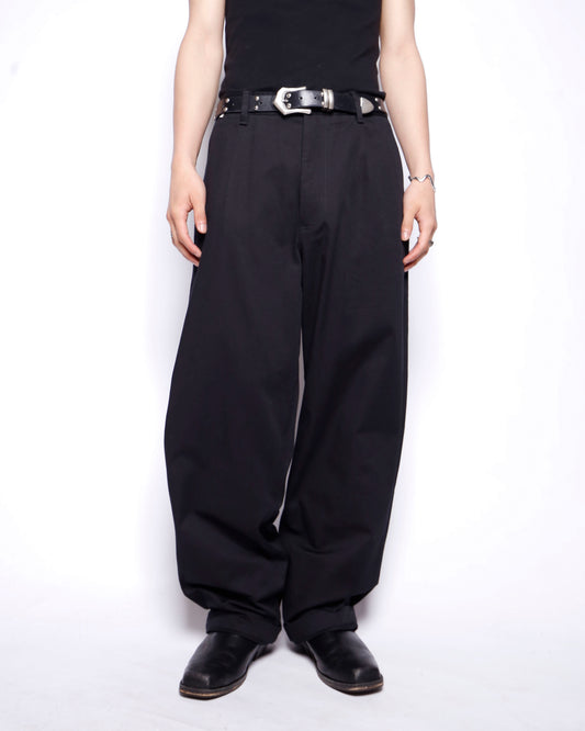 vintage cotton twill tapered trousers