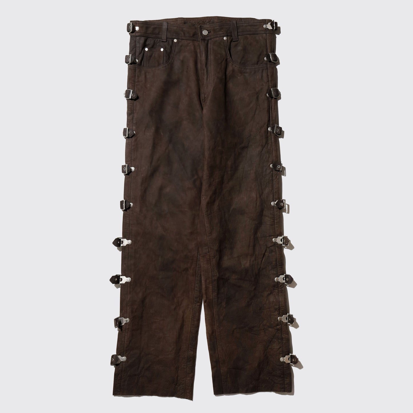 vintage bondage waxed leather trousers