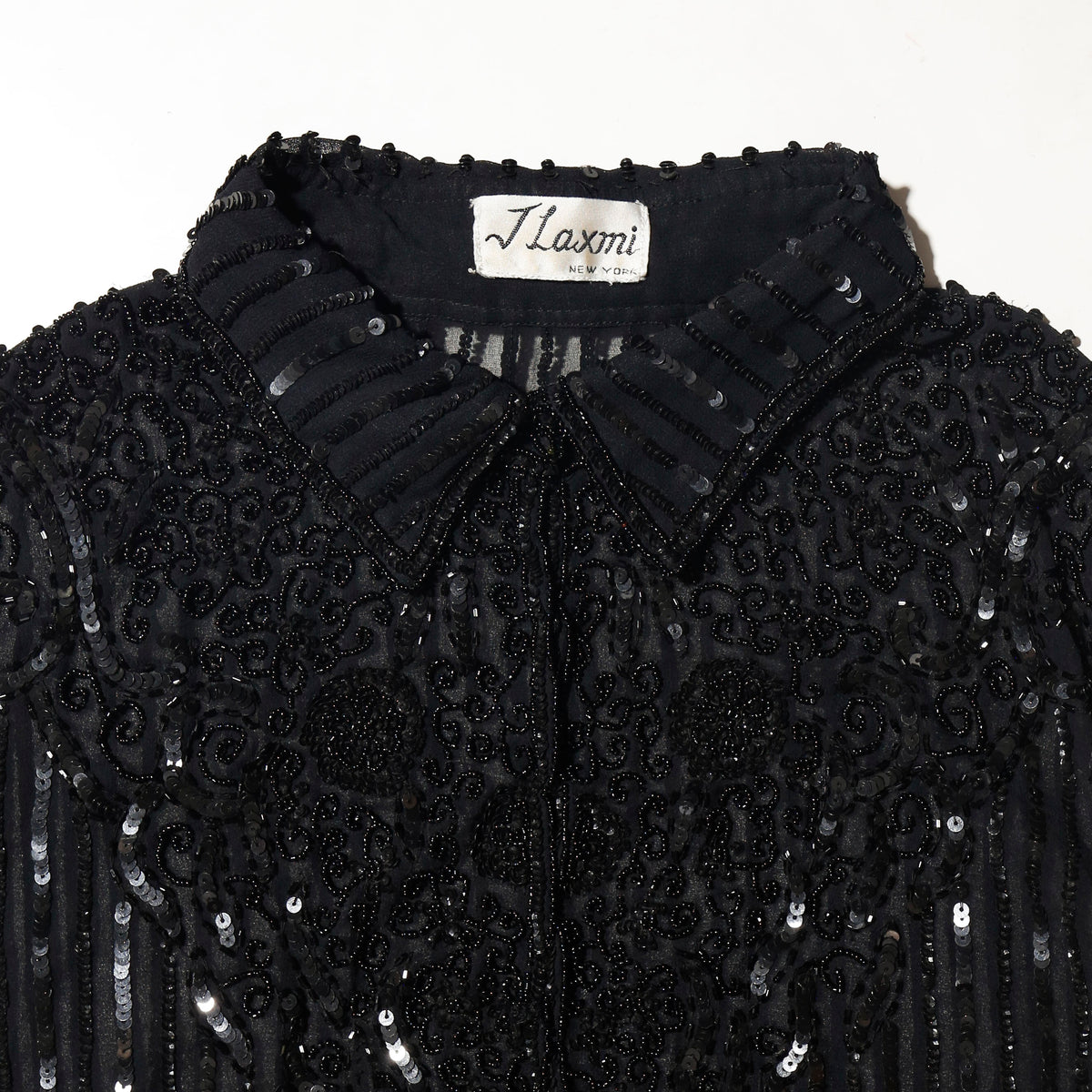 vintage flower bijou/spangle evening shirt