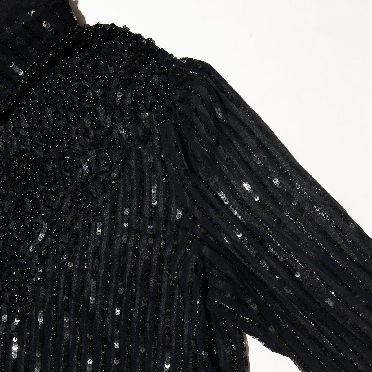 vintage flower bijou/spangle evening shirt