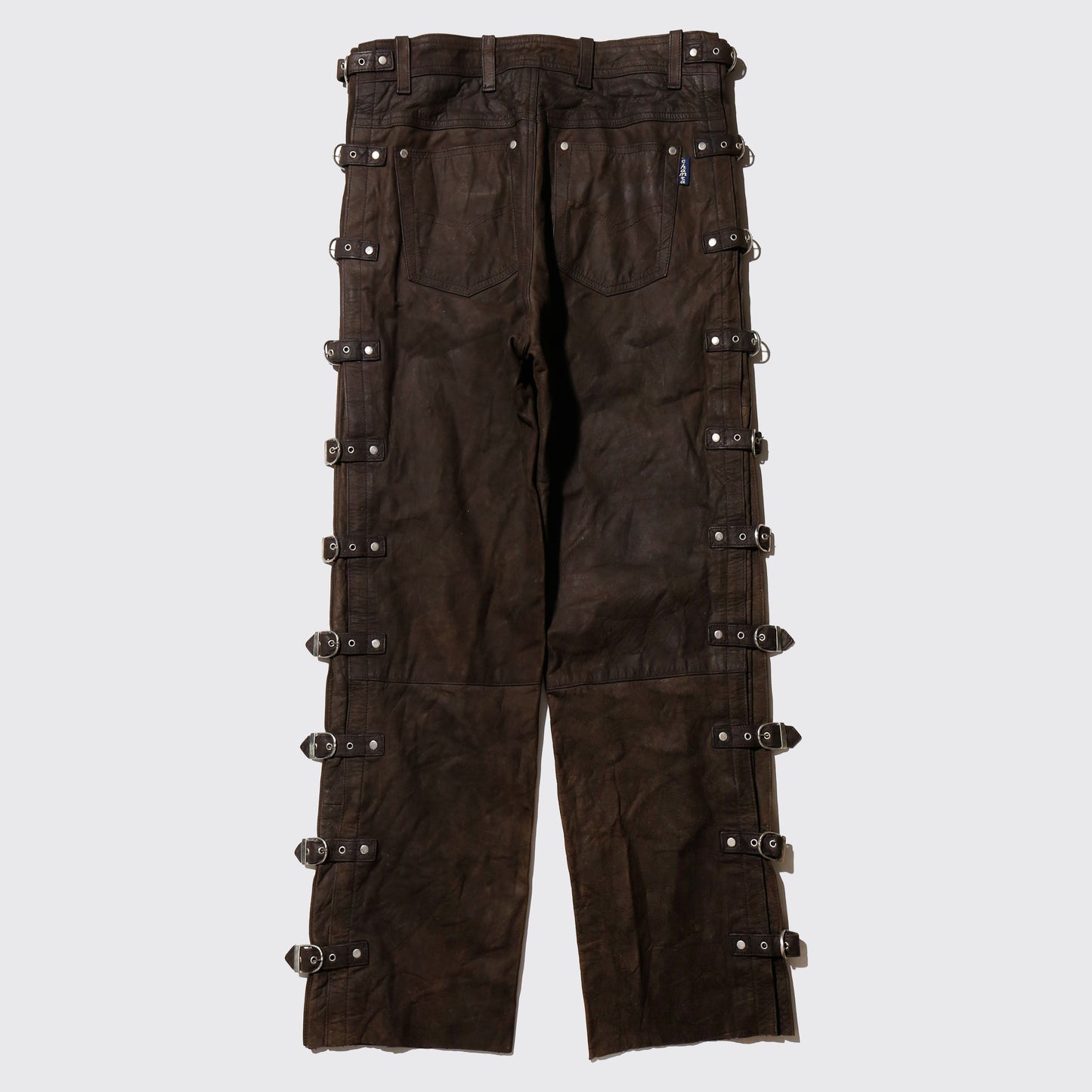 vintage bondage waxed leather trousers