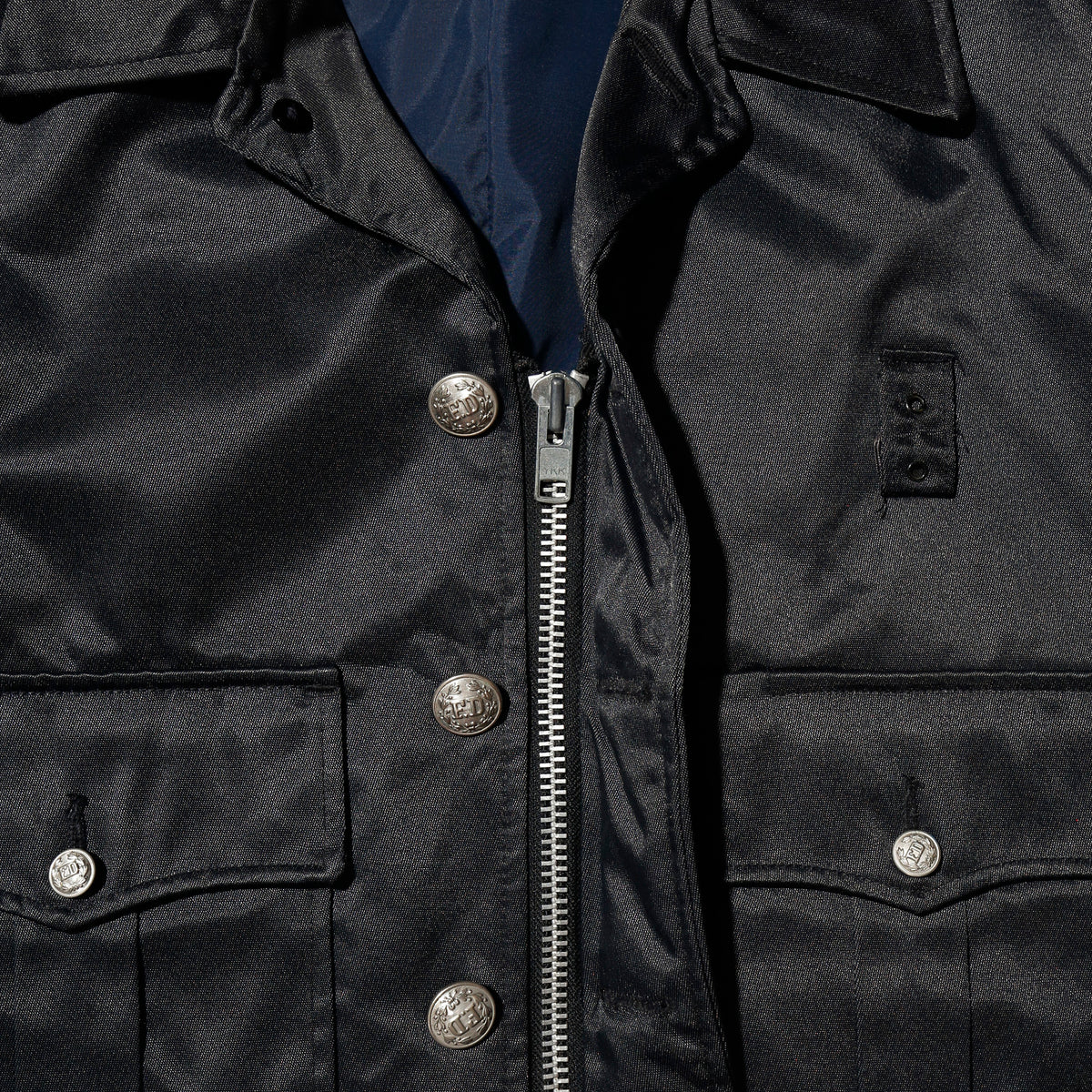 vintage satin boxy police jacket