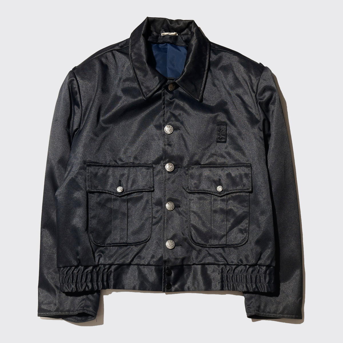 vintage satin boxy police jacket