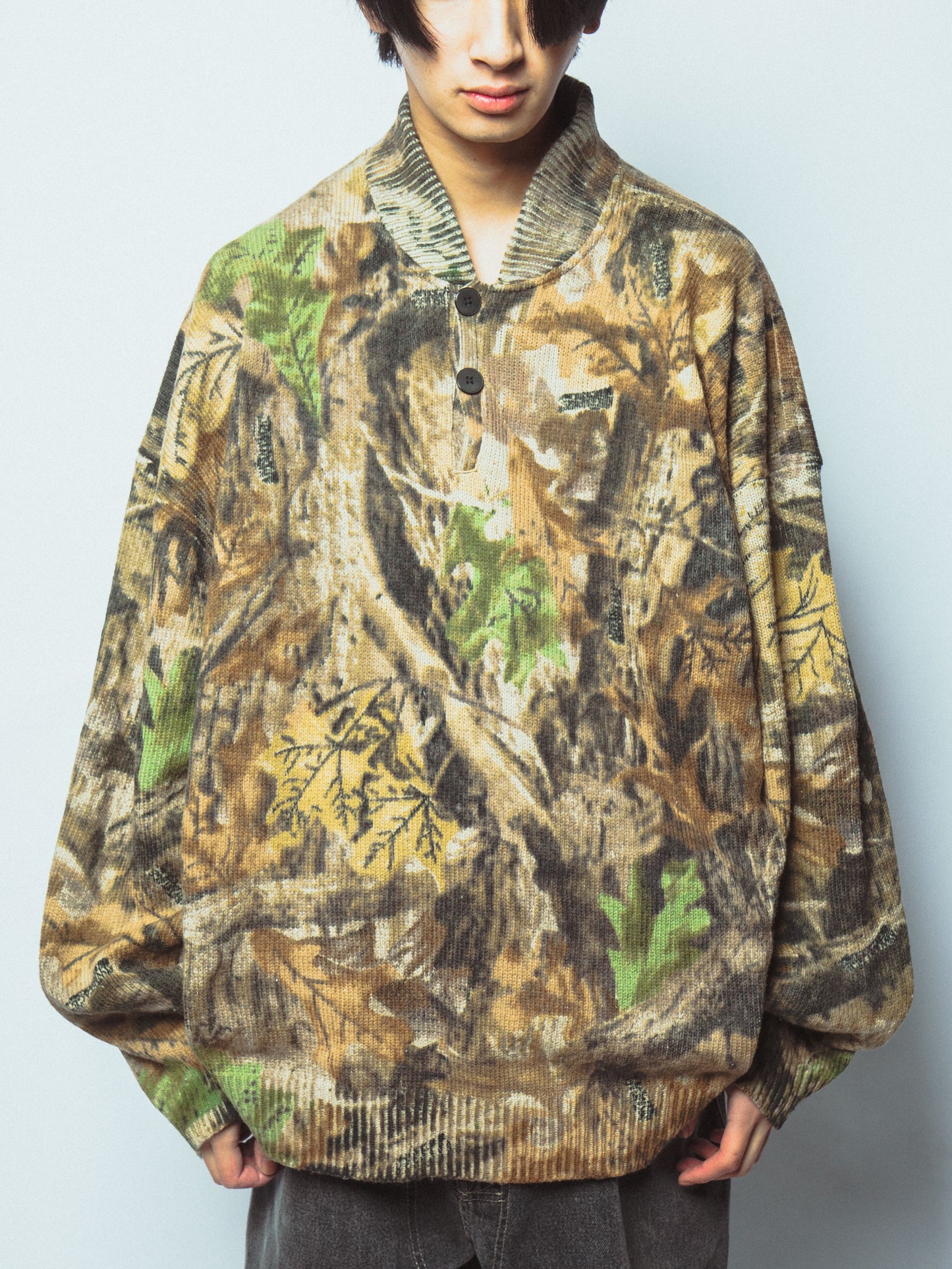 vintage tree camo loose jacket