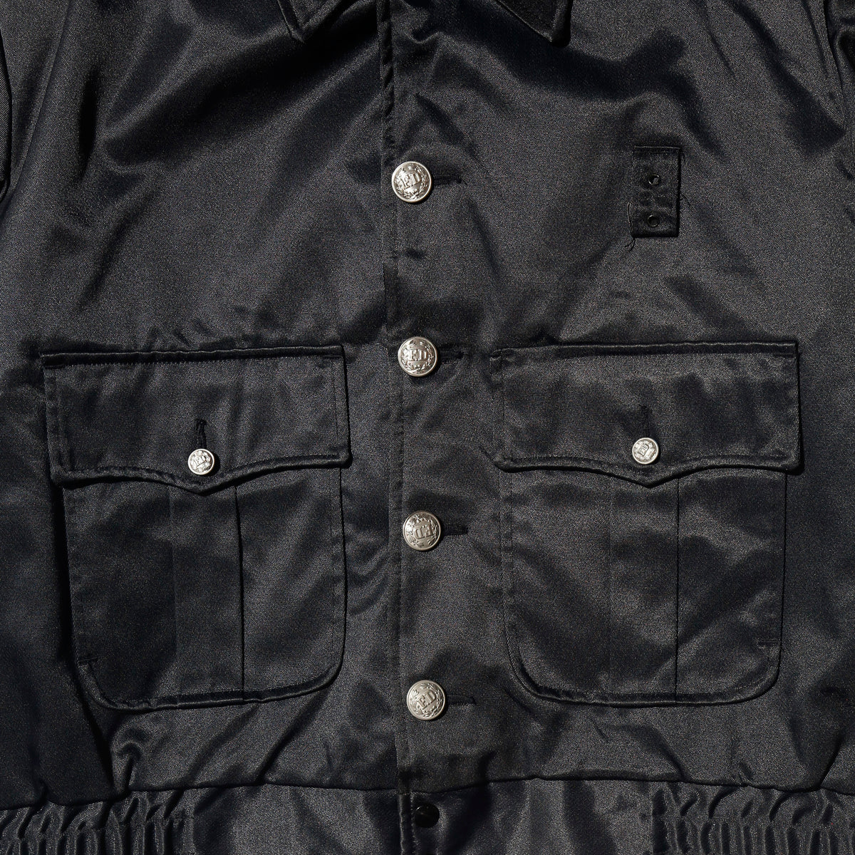 vintage satin boxy police jacket
